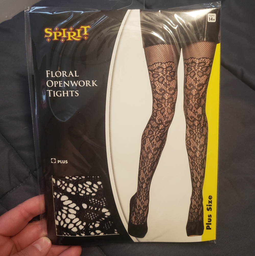Floral Plus Openwork Tights Spirit Halloween